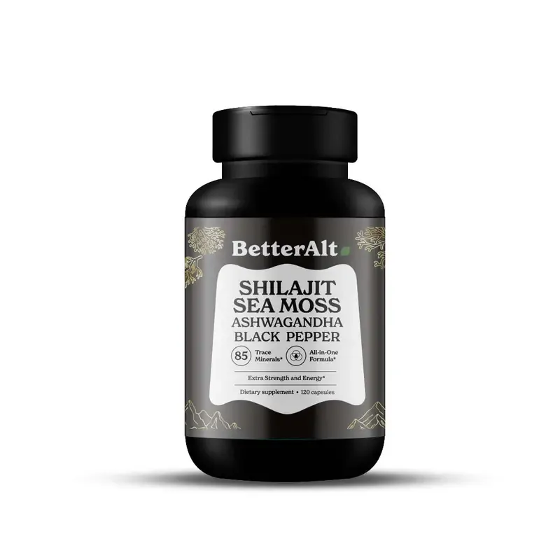 BetterAlt GOLD+ Shilajit, Ashwagandha & Sea Moss Capsules | Lab-Tested for Purity | Helps Boost Energy & Immunity | 2-Month Pack