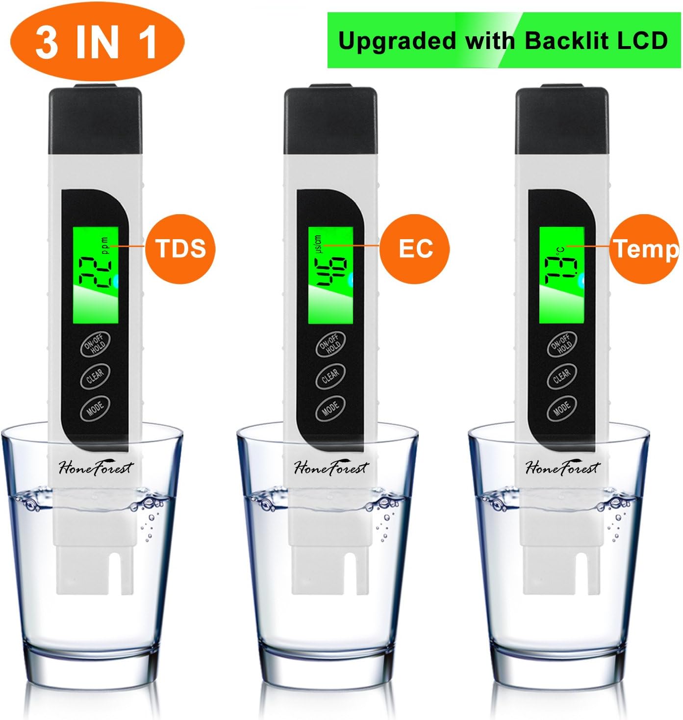 2025 All-New 4 in 1 Tds Meter Digital Water Tester - Accurate and Reliable TDS EC & Temperature(°C,°F) Meter - 0-9990ppm - Professional Testing for Drinking Water, RO/DI System, Aquariums, Pool, etc.