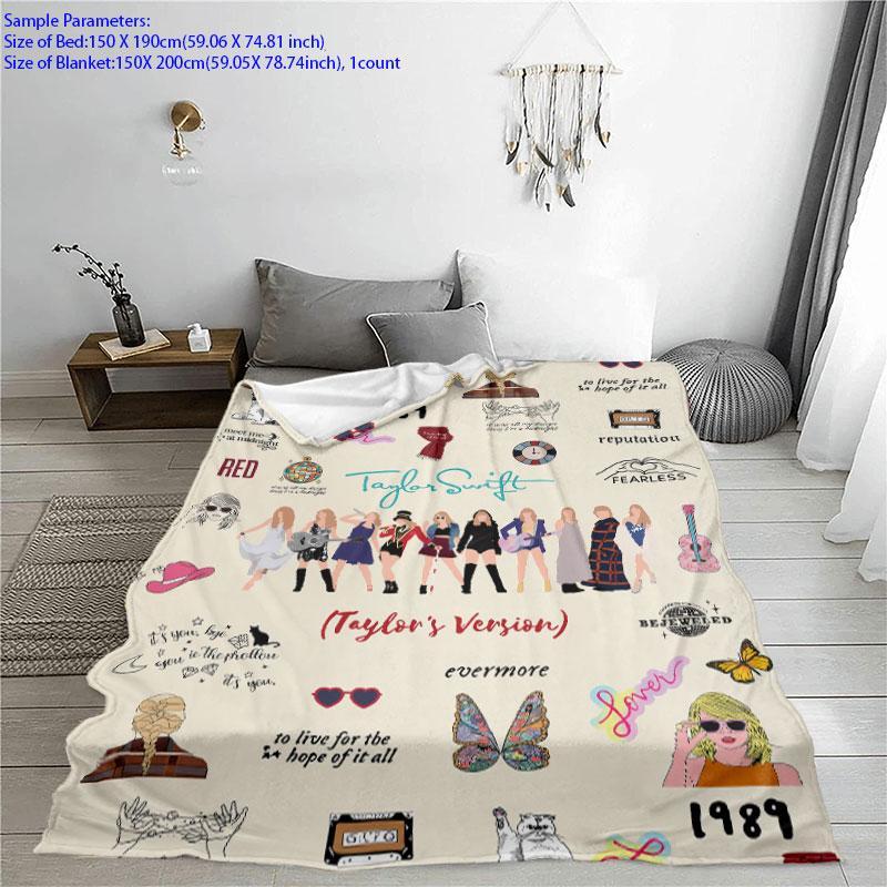 Letter & Girls Pattern Flannel Blanket,