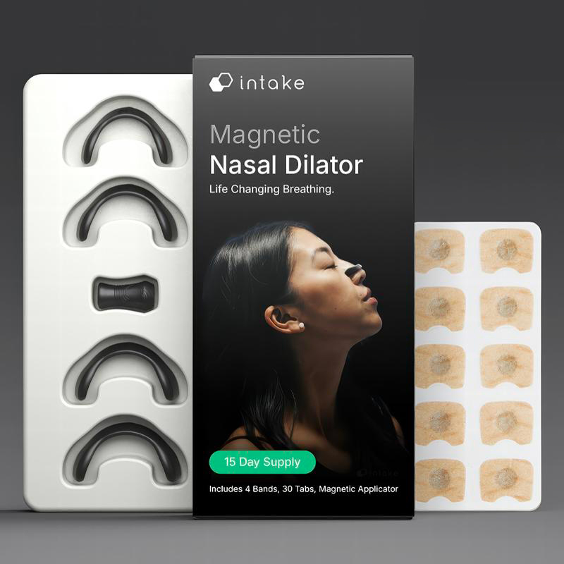 Intake Breathing Magnetic Nasal Strip Starter Kit and 15 Day Supply Extra Strength