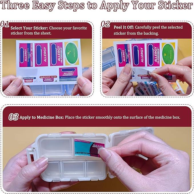 DIY Pill Organizer with 147 Pcs Upgraded Pre-Cut Medicine Labels,