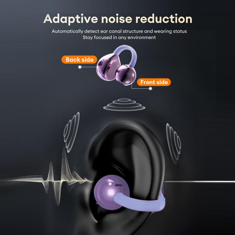 HYUNDAI M100 Clip On Ear Headphones With Audio-Visual Future Touch Screen, Audio Wireless Headphones for Music & Phone Calls,Sport Waterproof & Sweatproof
