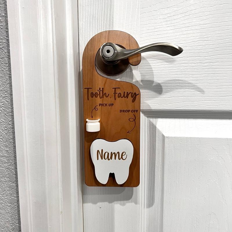 Wooden Customized Tooth Fairy Door Hanger