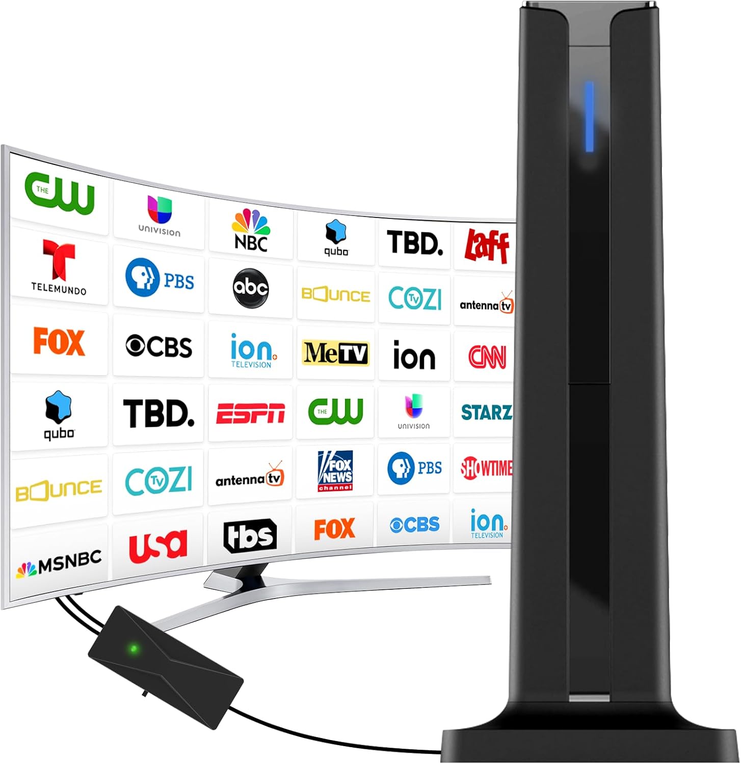 Digital TV Antenna for Smart TV Indoor,360°&Long Range Reception HDTV Antenna for Local Channels,