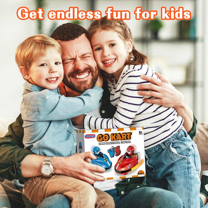 Remote Control Bumper Cars for Kids, 2 Pack RC Car Toys Switchable Speeds with Music & Lights,