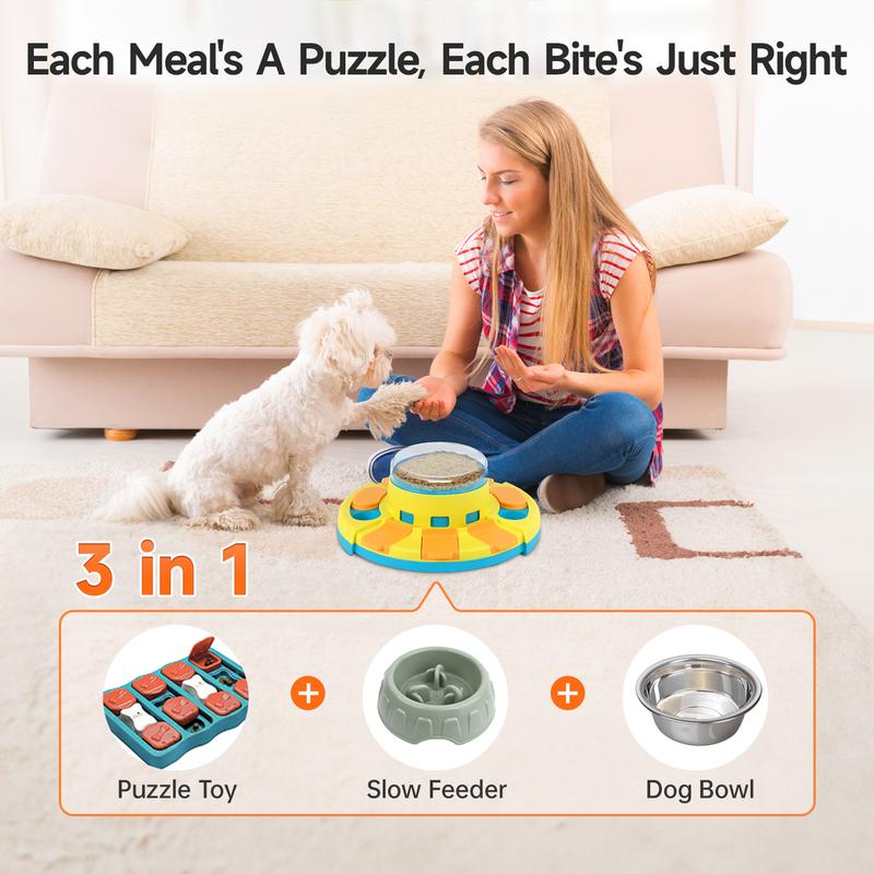 Potaroma Dog Puzzle Toy 2 Levels, Dog Food Treat Feeding Toys for IQ Training,