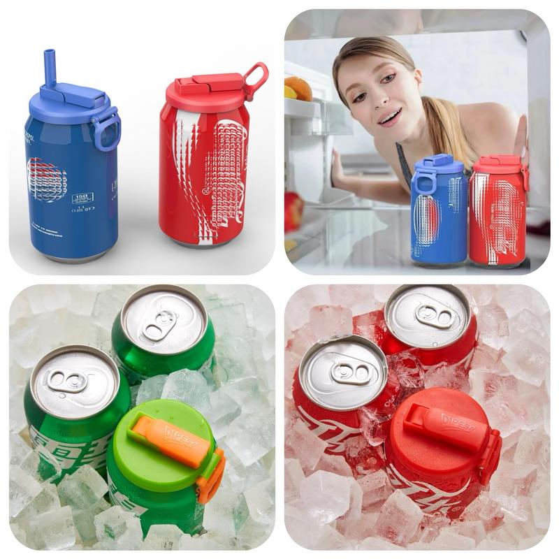 DIPESI 4-Pack BPA-Free Soda Can Lids with Straw - Reusable Lids for Seltzer, Juice & Beverage, Silicone Straws Included Drink Covers