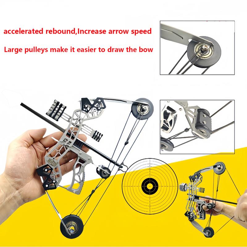 Mini Compound Bow Kit Toy with Arrows and Target for Archery Practice