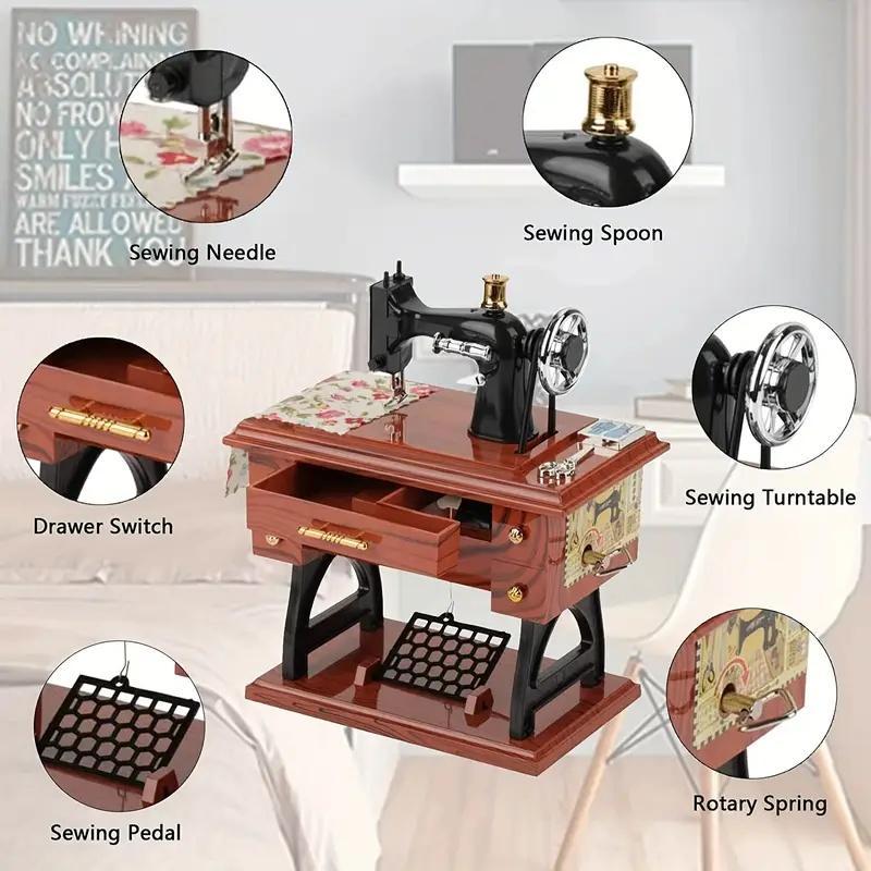 Vintage Sewing Machine Design Music Box,