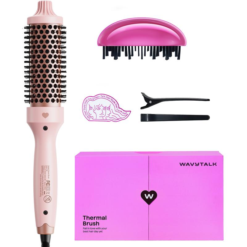 Wavytalk Blowout Boost Ionic Thermal Brush 1 1/2 Inch with LED Display, 300℉-420℉ for Different Hair Types, 120-240V Universal Voltage