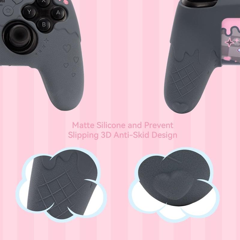 GeekShare PS5 / NS pro Controller Skin Set,Silicone Protective Cover Case for Playstation5 NS pro Wireless Controller with 2 Thumb Grip Caps and 2 Stickers