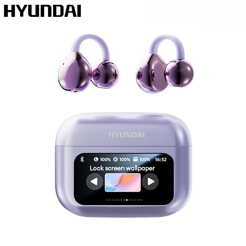 HYUNDAI M100 Clip On Ear Headphones With Audio-Visual Future Touch Screen, Audio Wireless Headphones for Music & Phone Calls,Sport Waterproof & Sweatproof