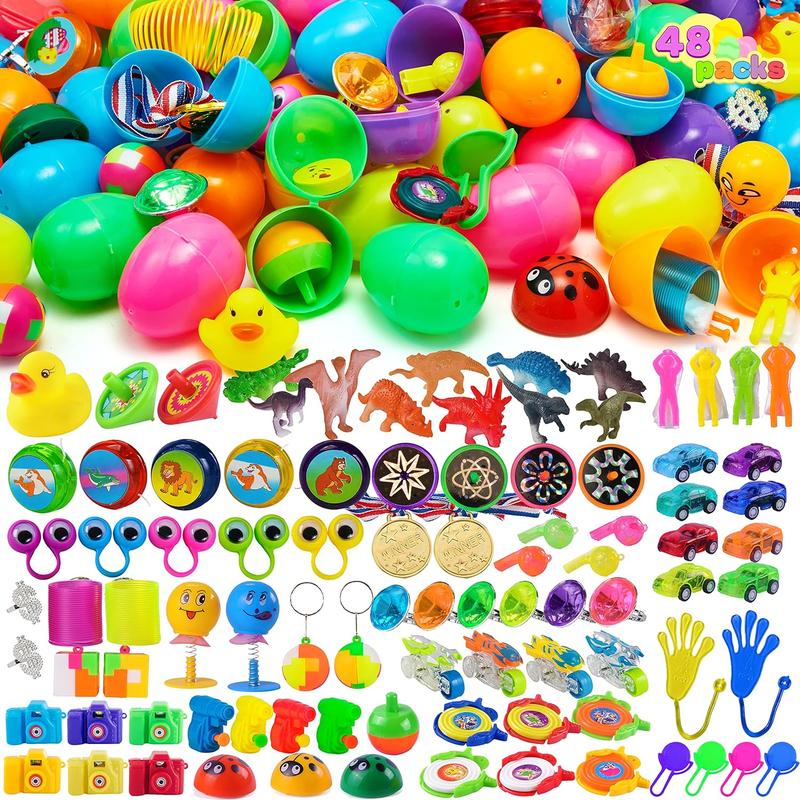 2.5in Prefilled Easter Eggs Toys and Stickers for Easter Egg Hunt