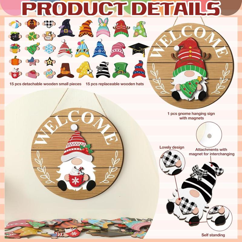 Easter Interchangeable Wooden Gnome Decor