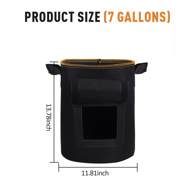 2-Pack Garden Planting Bag with Reinforced Handle, Thickened Nonwoven Fabric Pots for Vegetable and Fruits