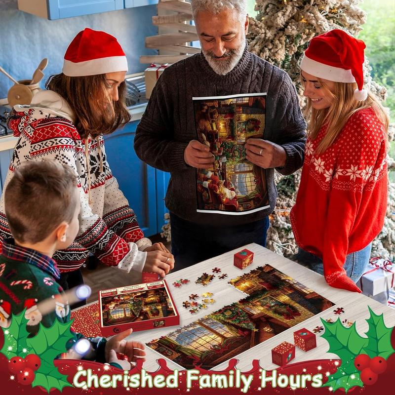 Advent Calendar Puzzles for Adults 1000 Pieces, Christmas Countdown Jigsaw Puzzles, 2024 Holiday Santa Puzzle with 24 Boxes