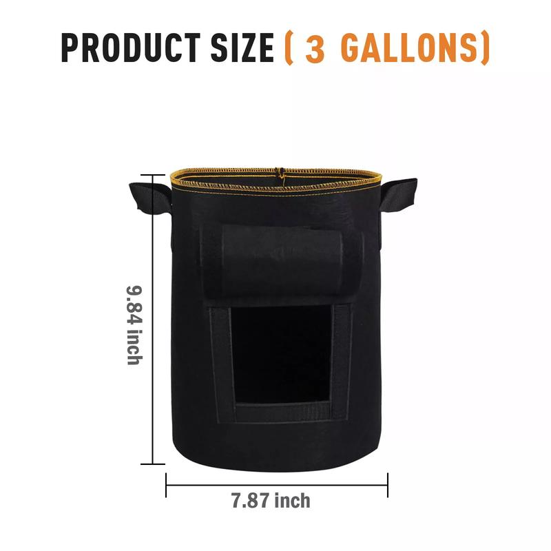 2-Pack Garden Planting Bag with Reinforced Handle, Thickened Nonwoven Fabric Pots for Vegetable and Fruits