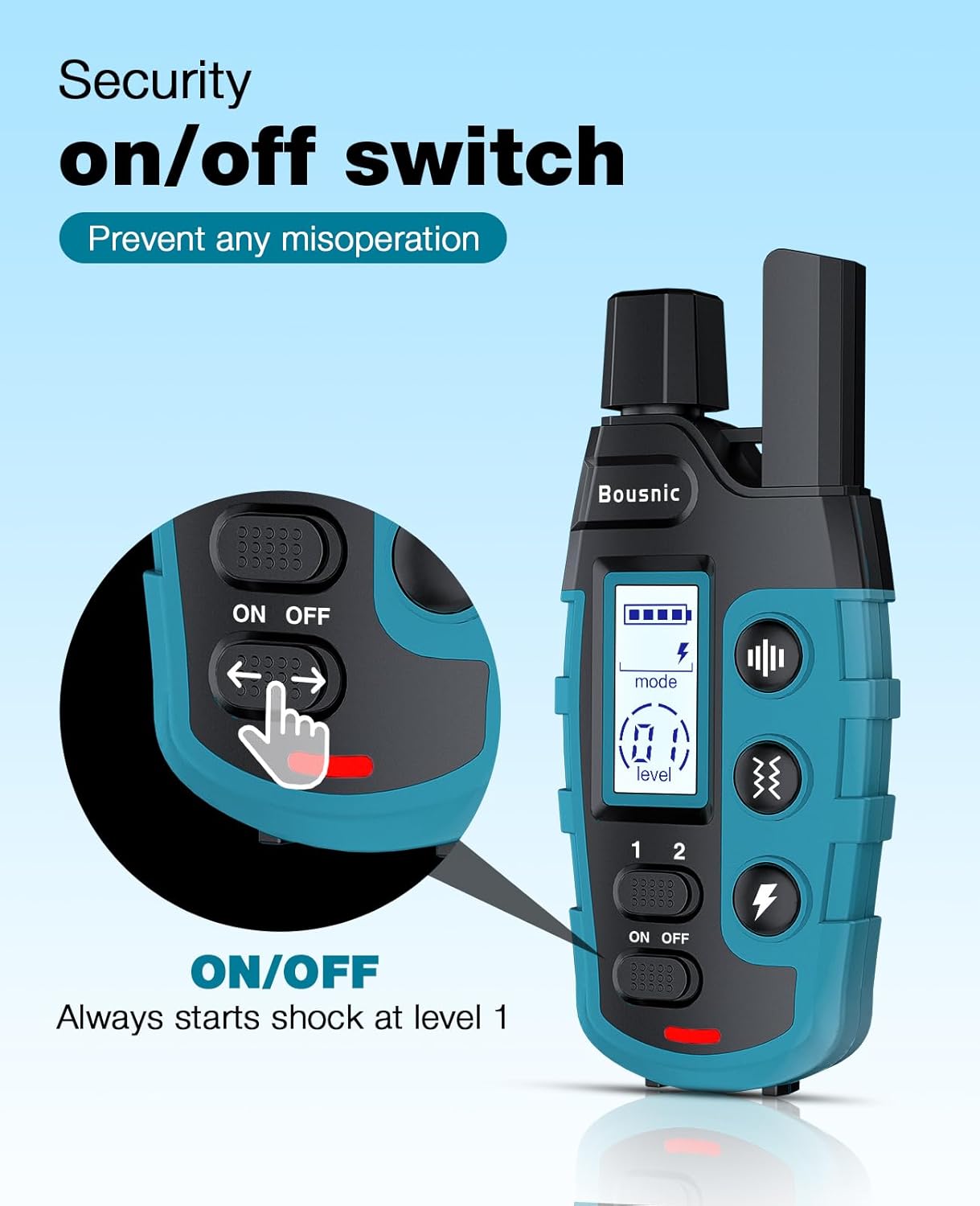 【Upgraded version】Dog Shock Collar - 3300Ft Training Collar with Remote for 5-120lbs Small Medium Large Dogs Rechargeable Waterproof e Collar with Beep (1-8), Shake(1-16), Safe Shock(1-99)