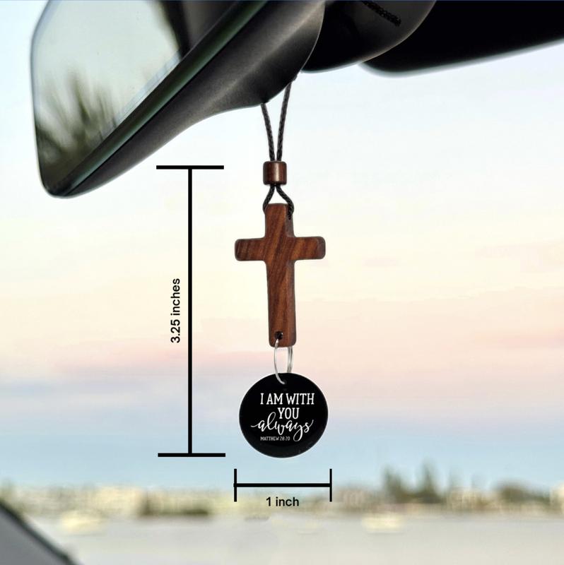 Bible Verse Car Rearview Hanging Cross Ornament,