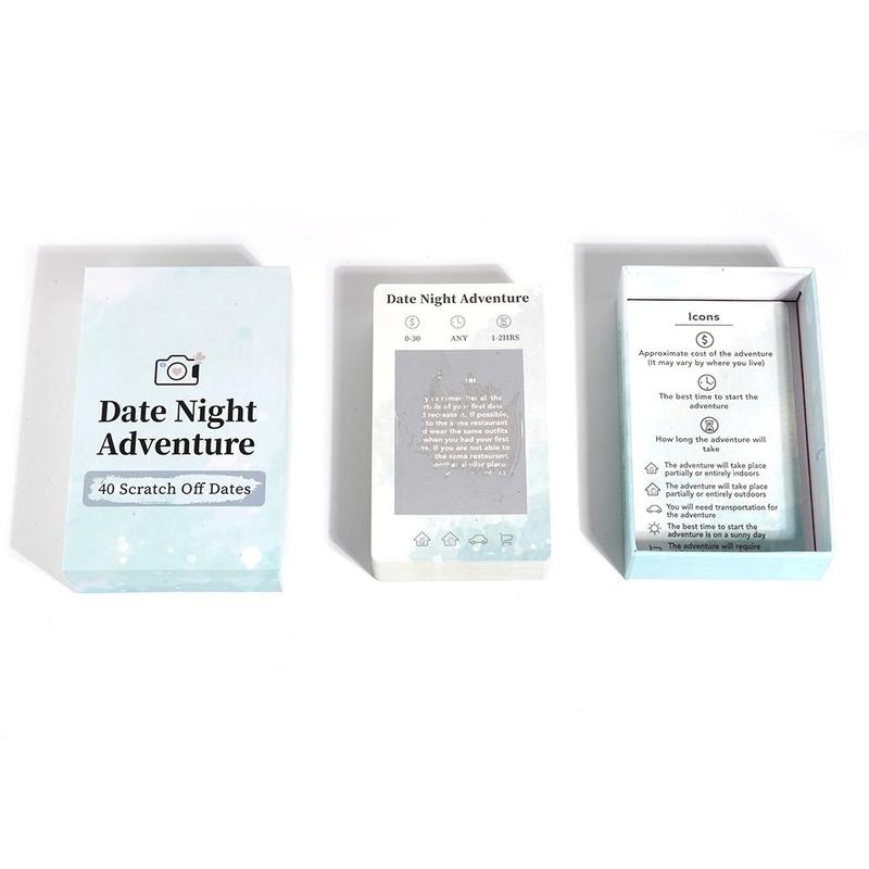 Scratch Off Couples Game Card, 1 Box Romantic Date Night Adventure Card, Party Game Card for Couple, Wedding Gift, Party Gift