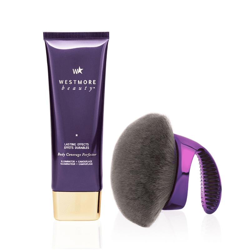 Westmore Beauty Body Coverage Perfector 3.5oz + X-Large Buffer Brush - Flawless Body Makeup, Concealer for Scars, Spots, Veins, Tattoos and More