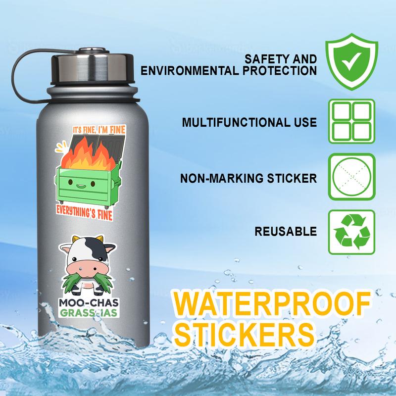 130PCS Funny Saying Sticker Pack - Snarky, Sarcastic Bold Humor Vinyl Waterproof Meme stickers for laptop, computer, water bottle ipad phones bumper