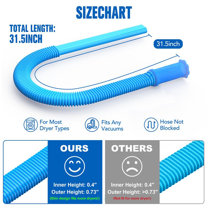 Stretch Universal Connector, Dryer Vent Cleaning Tool Vacuum Hose Lint Remover,