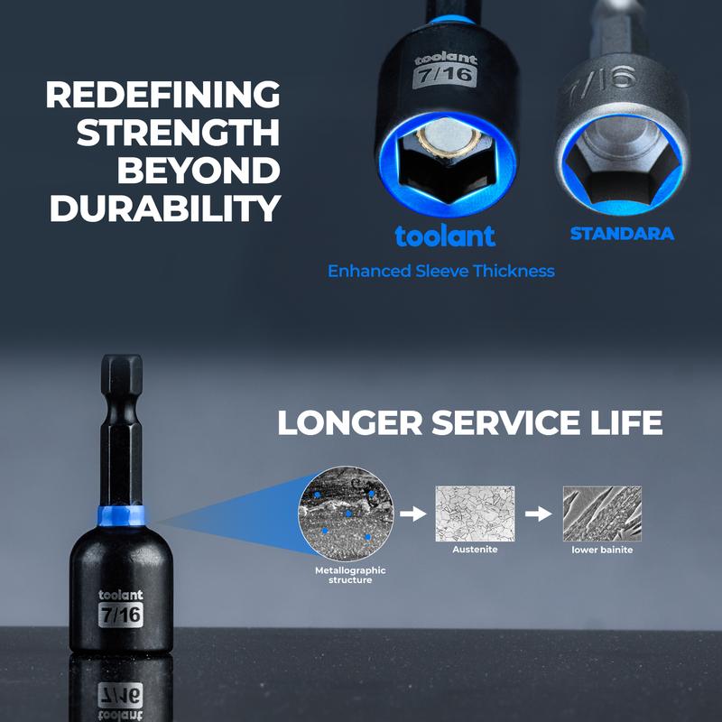 toolant Magnetic Nut Driver Bit Set for Impact Driver, Socket Set for DIYer, mechanical Hardware Heavy Duty