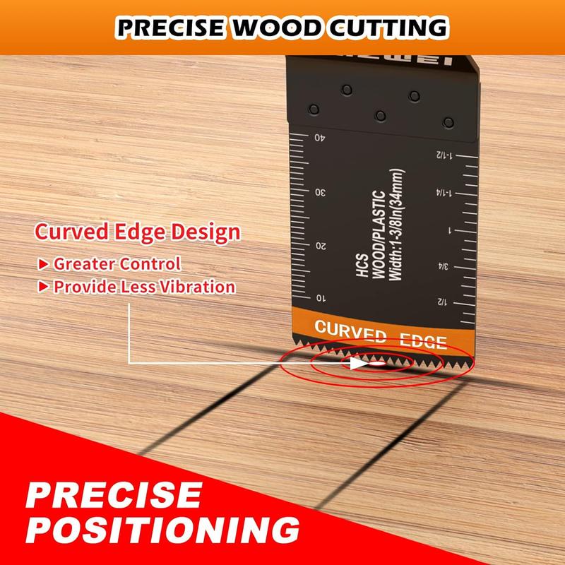 154 Metal Wood Oscillating Tool Blade, Titanium Oscillating Saw Blades with Sandpaper, Quick Release Multi Tool Blades Kits for Dewalt Ryobi Milwaukee Rockwell Fein Makita