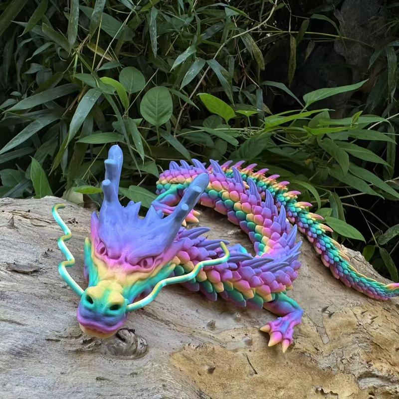 3D Printed Luminous Artificial Crystal Dragon Statue,