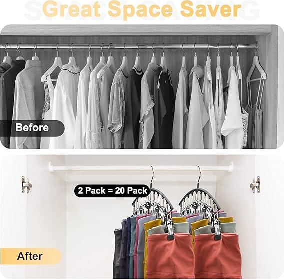 Curved Design Hanger with 10Clips ,(two for one)