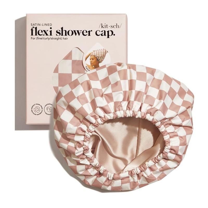 Kitsch Luxury Shower Caps for Women Reusable Waterproof - Flexi Satin Lined,