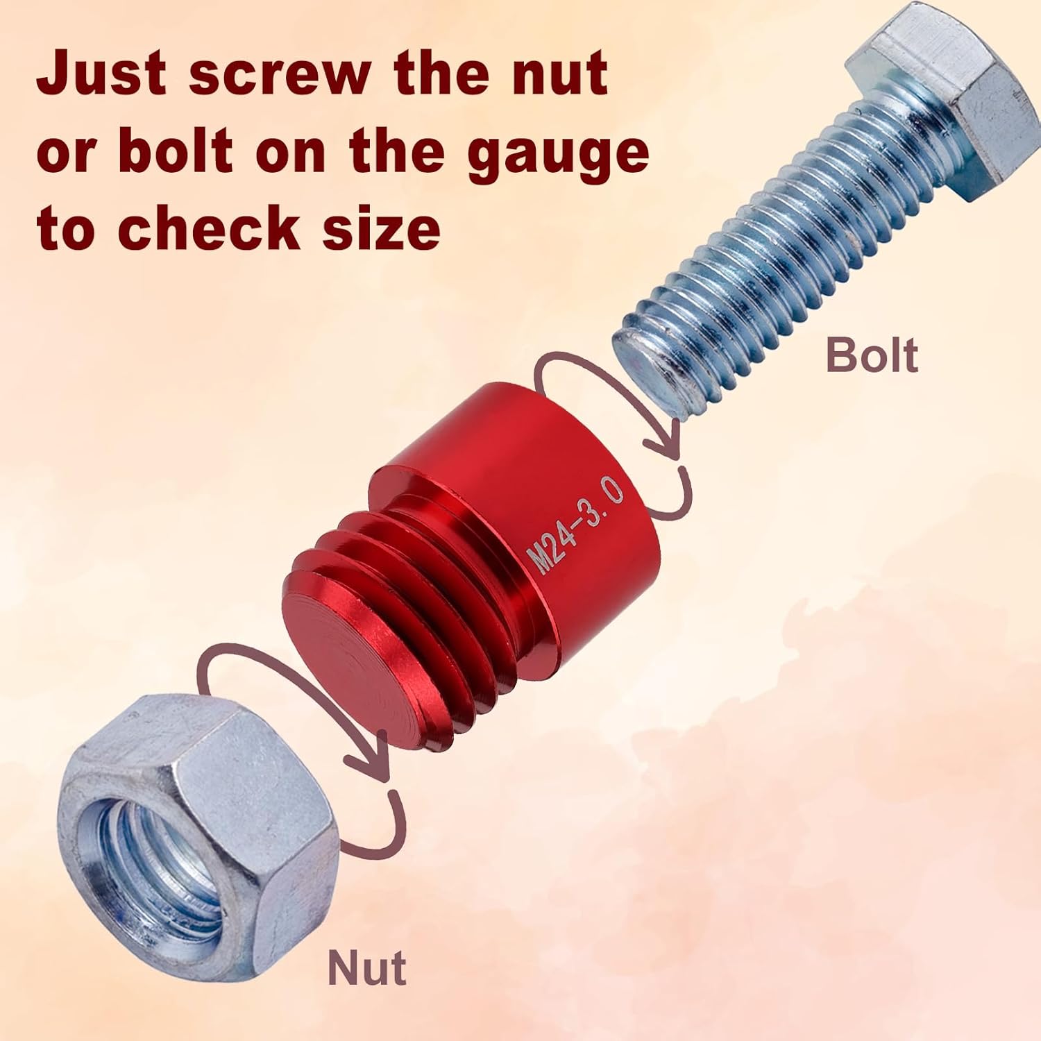 44Pcs Alloy Nut and Bolt Thread Inspector,