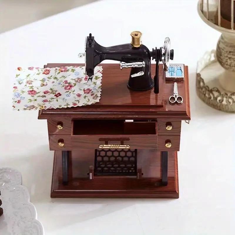 Vintage Sewing Machine Design Music Box,