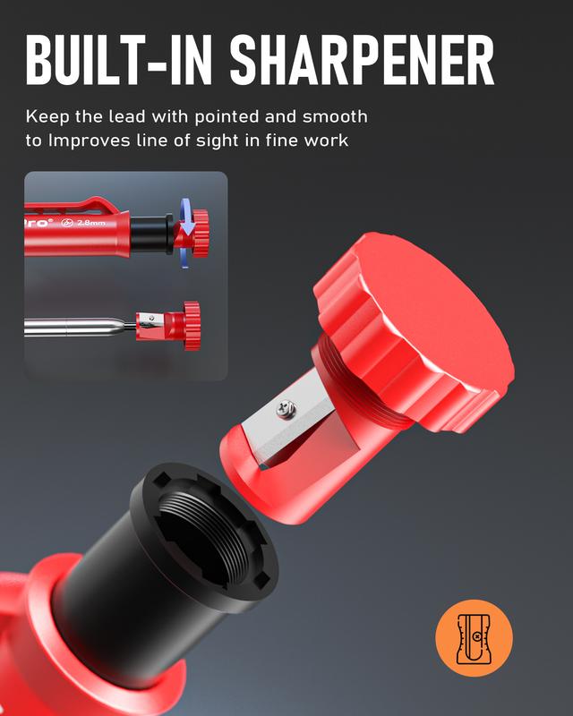 Deep Hole Marker for Construction, with Sharpener,