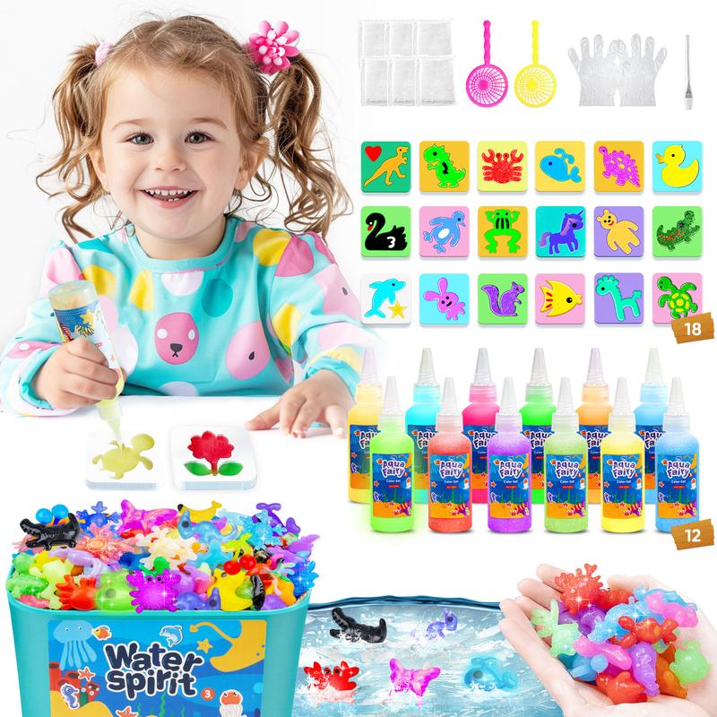Creative Magic Water Toy Creation kit, with 18 Shape Molds, Children's DIY Aqua Fairy Marine Life(12 Colors)