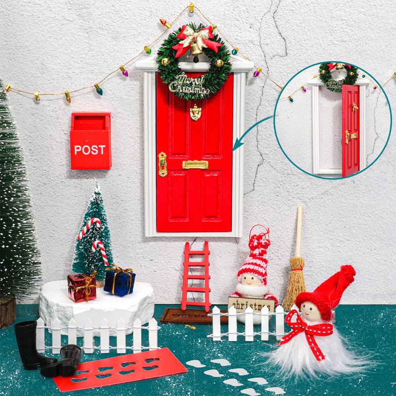 22 Pcs Christmas Elf Door Girl Fairy Doors