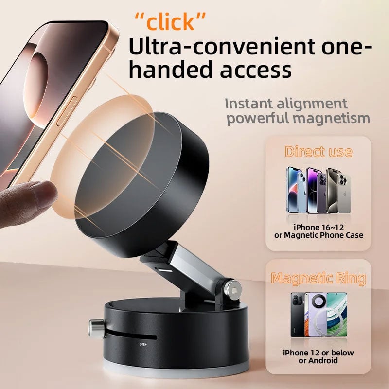 Vacuum Suction Magnetic Phone Stand Used for all models of mobile phones