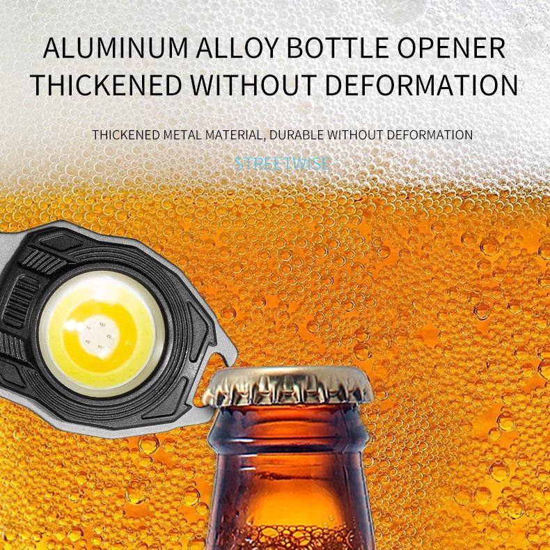 LED Small Flashlight Multitool, Rechargeable Keychain Light, COB Multi-Function Mini Work Light, 500 Lumens, 7 Lighting Modes with Seat Belt Cutter, Screwdriver, and Whistle