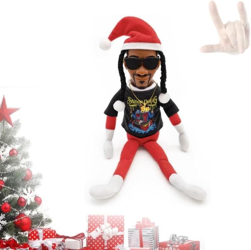 Snoop Dogg Snoop on a Stoop Christmas Elf Doll, Includes Elf Toy, Extra Tshirt, Sunglasses and Necklace Christman Gifts for Men & Women