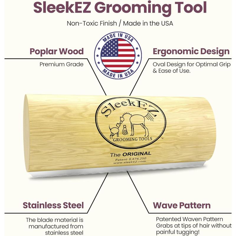 SleekEZ Dog Brush for Shedding & Grooming, Deshedding Tool for Short & Long Haired Dogs,