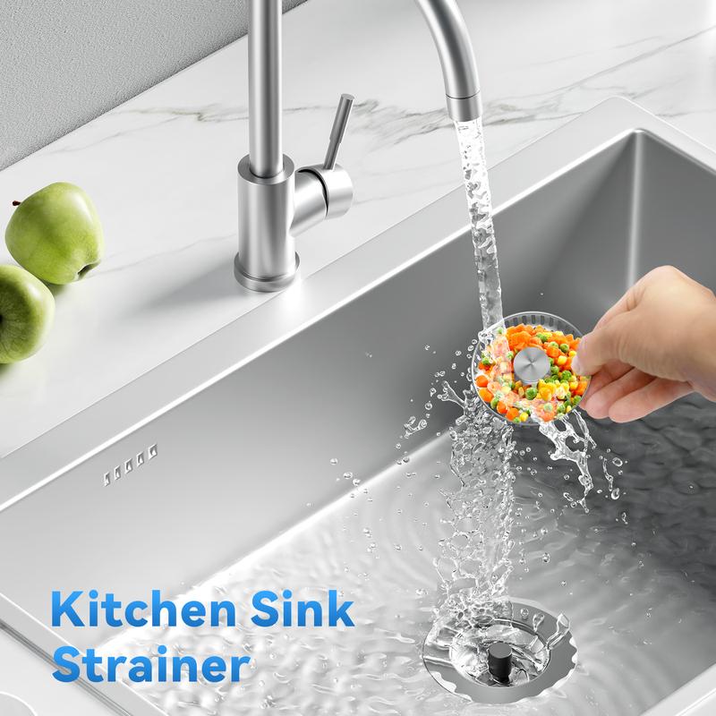 3-in-1 Kitchen Sink Drain Strainer, Deodorizing Anti-Clog Basket Strainer for US Standard 3-1/2 Inch Drains