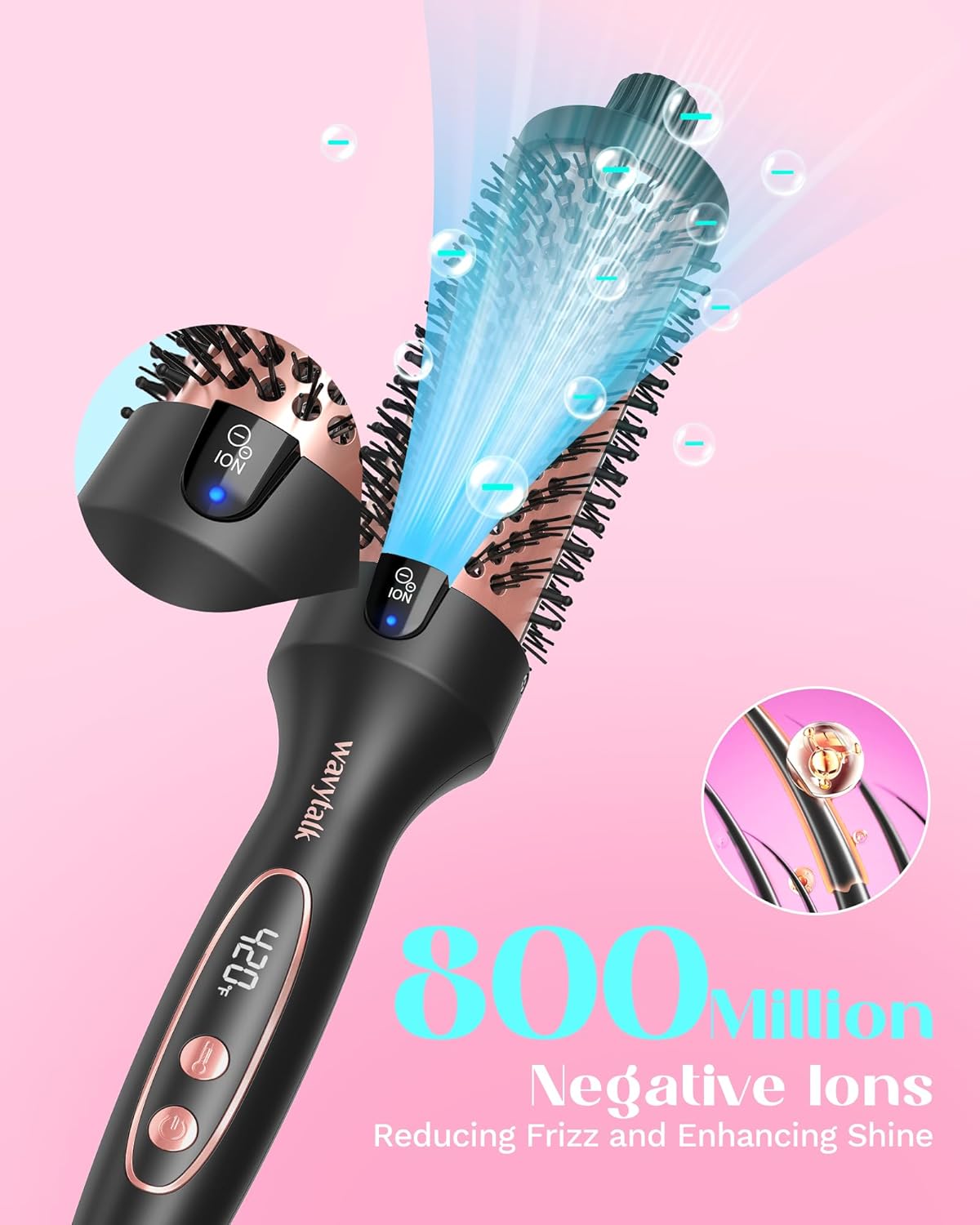 Negative Ion Single Thermal brush 1.5 Inch