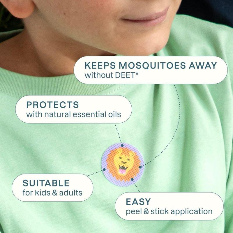Cliganic Mosquito Repellent Patches - Animal Design for Kids