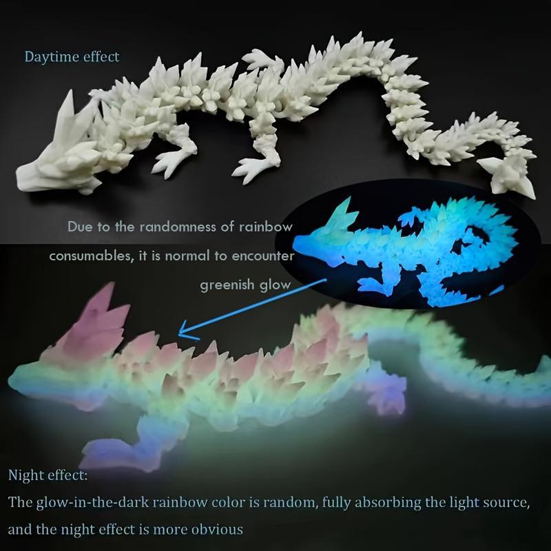 3D Printed Luminous Artificial Crystal Dragon Statue,