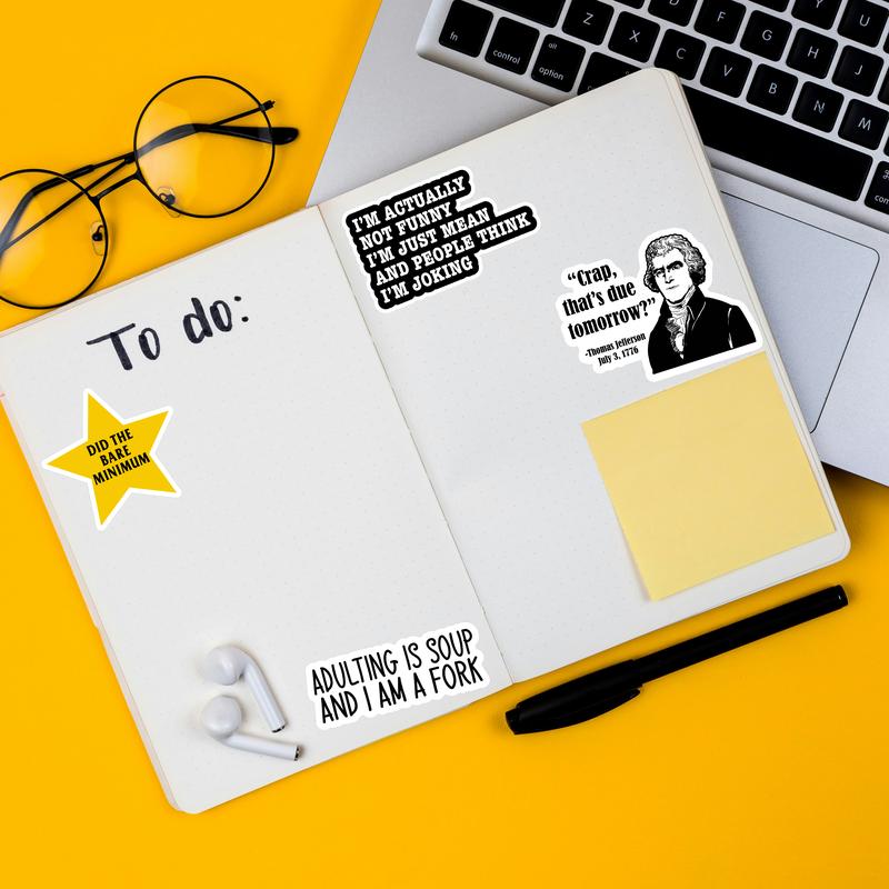 130PCS Funny Saying Sticker Pack - Snarky, Sarcastic Bold Humor Vinyl Waterproof Meme stickers for laptop, computer, water bottle ipad phones bumper