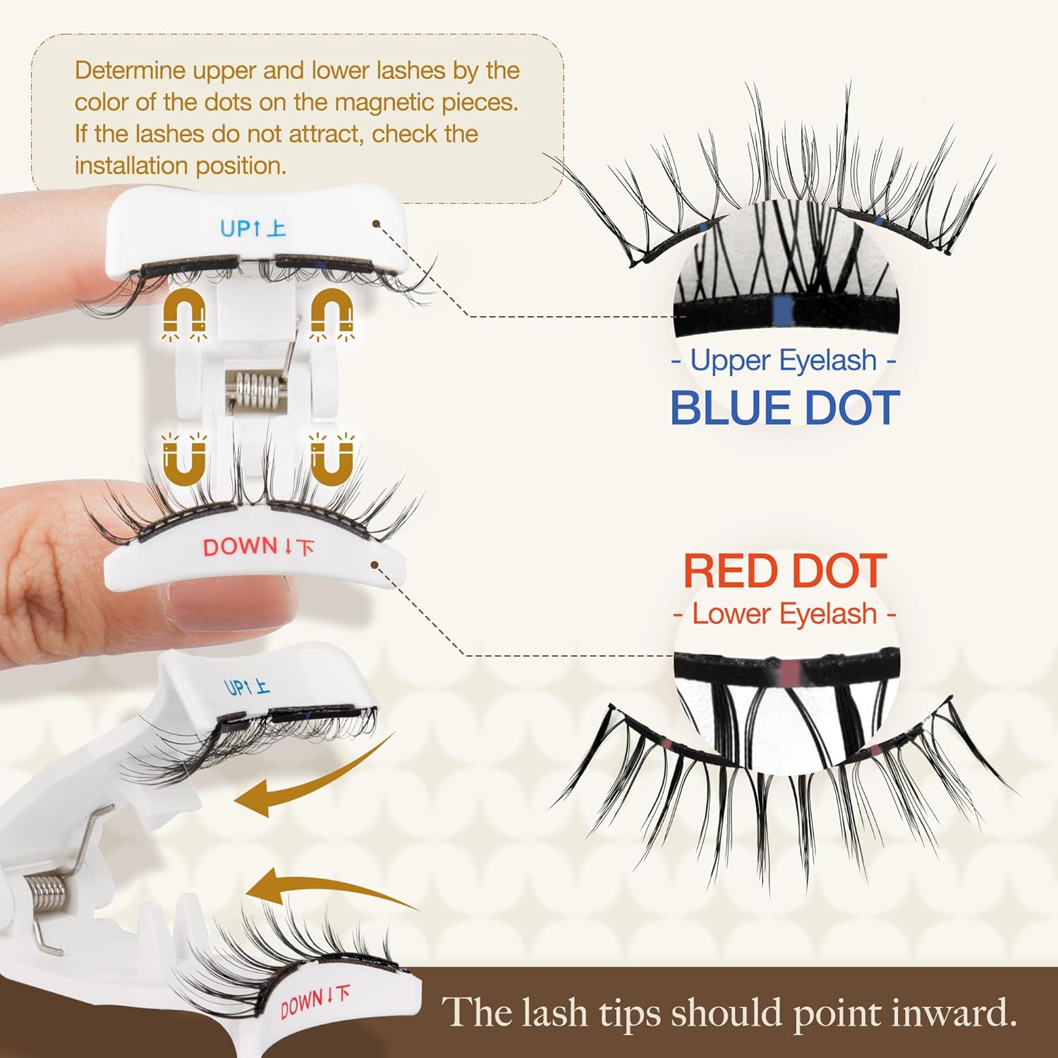 LASHVIEW Magnetic Eyelashes Natural Look, 2 Pair Reusable Magnetic Eyelashes with Applicator,