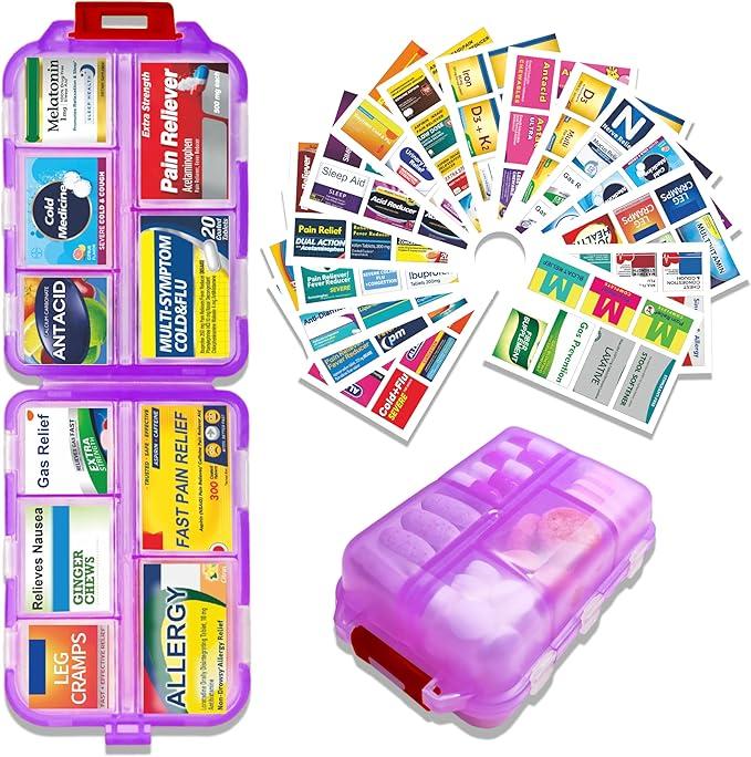 DIY Pill Organizer with 147 Pcs Upgraded Pre-Cut Medicine Labels,
