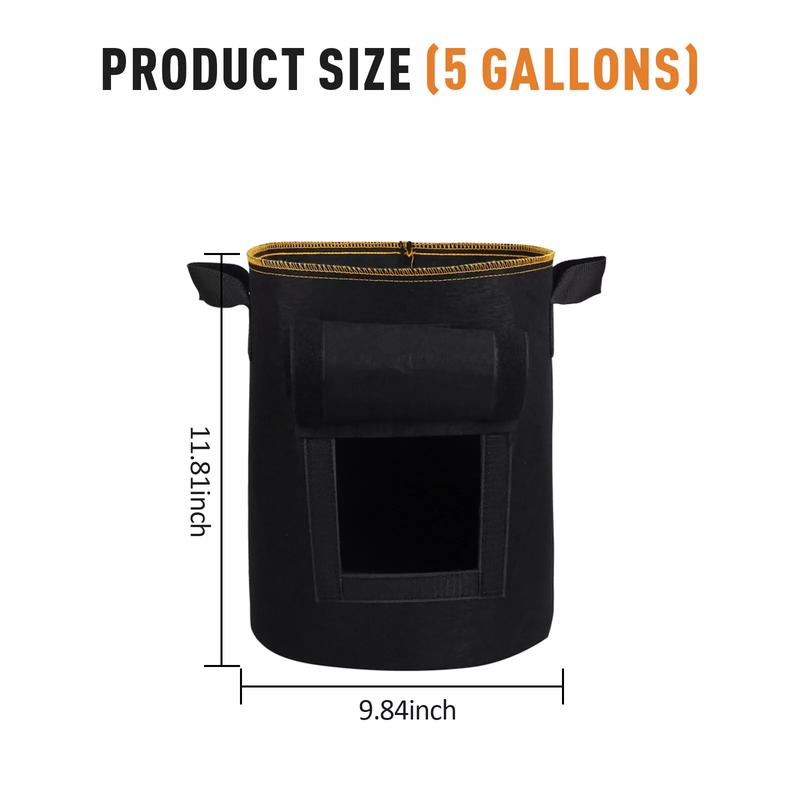 2-Pack Garden Planting Bag with Reinforced Handle, Thickened Nonwoven Fabric Pots for Vegetable and Fruits