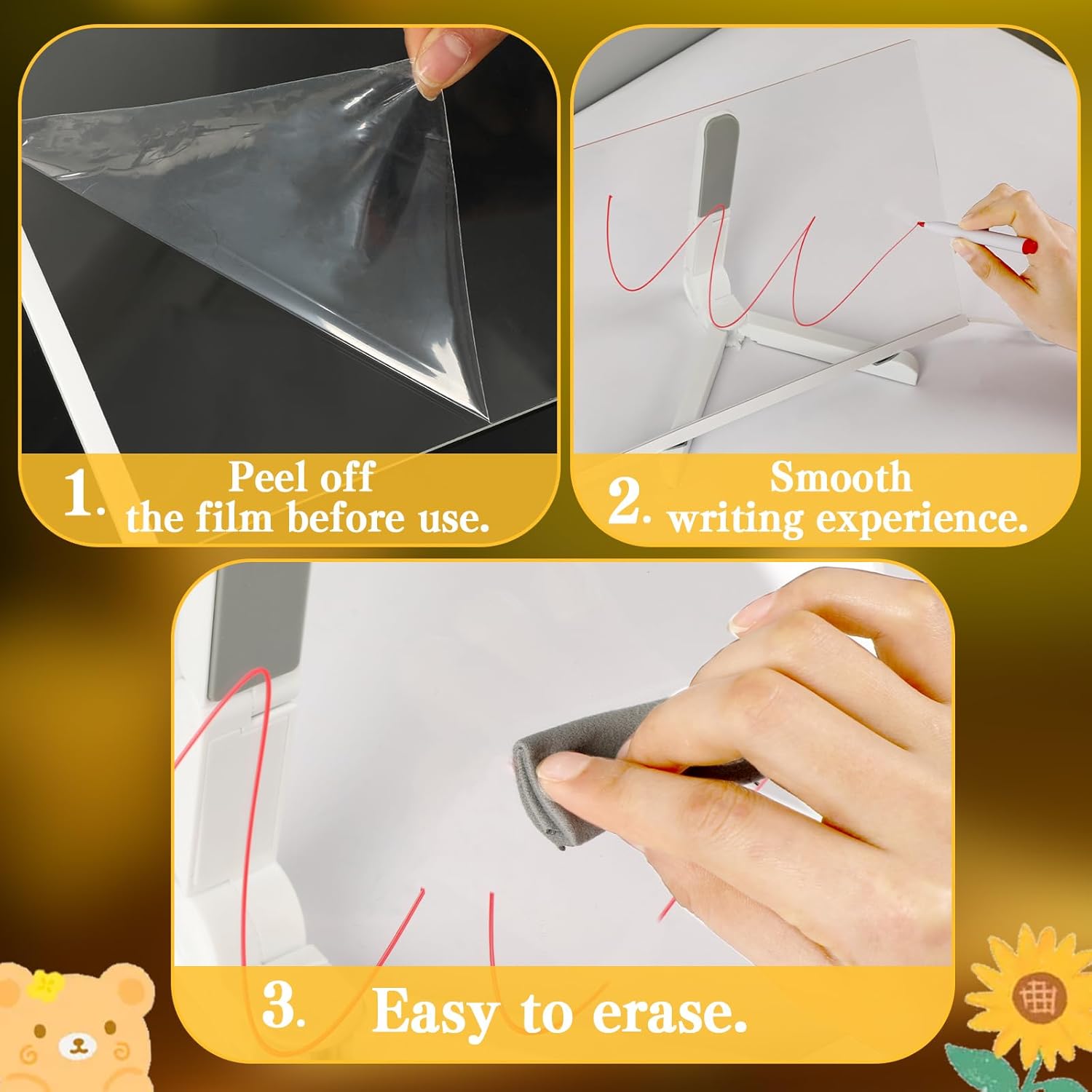 Light Up Acrylic Message Board, Erasable Drawing Board Light with 7 Pen,